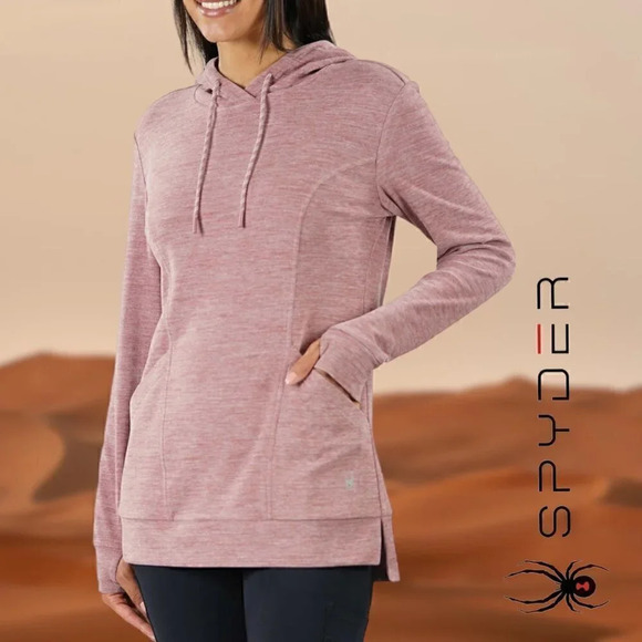 Spyder | Womens Tunic Length Hoodie | Rose Pink | NWT - Picture 1 of 4